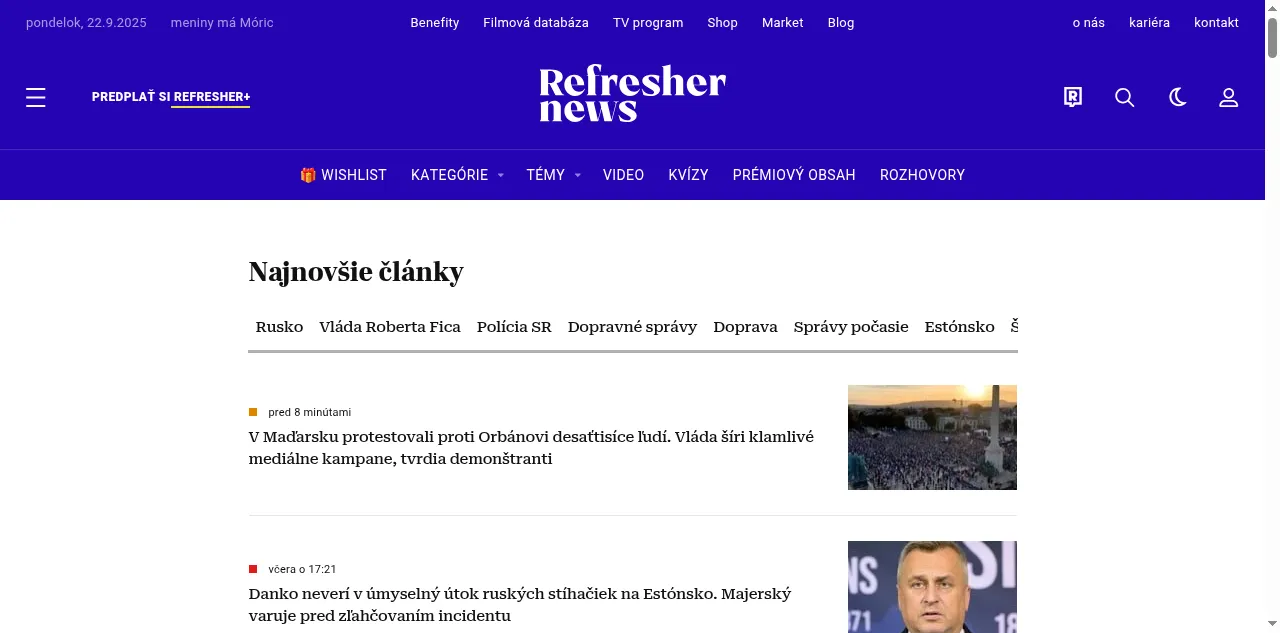 Preview of news.refresher.sk