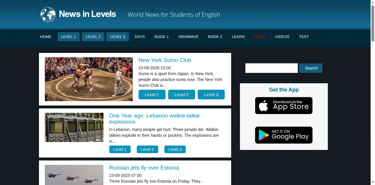 Preview of newsinlevels.com