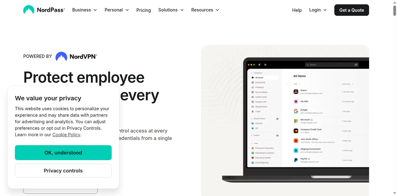 Preview of nordpass.com