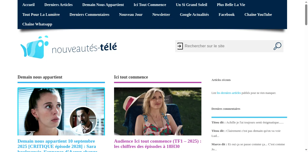 Preview of nouveautes-tele.com