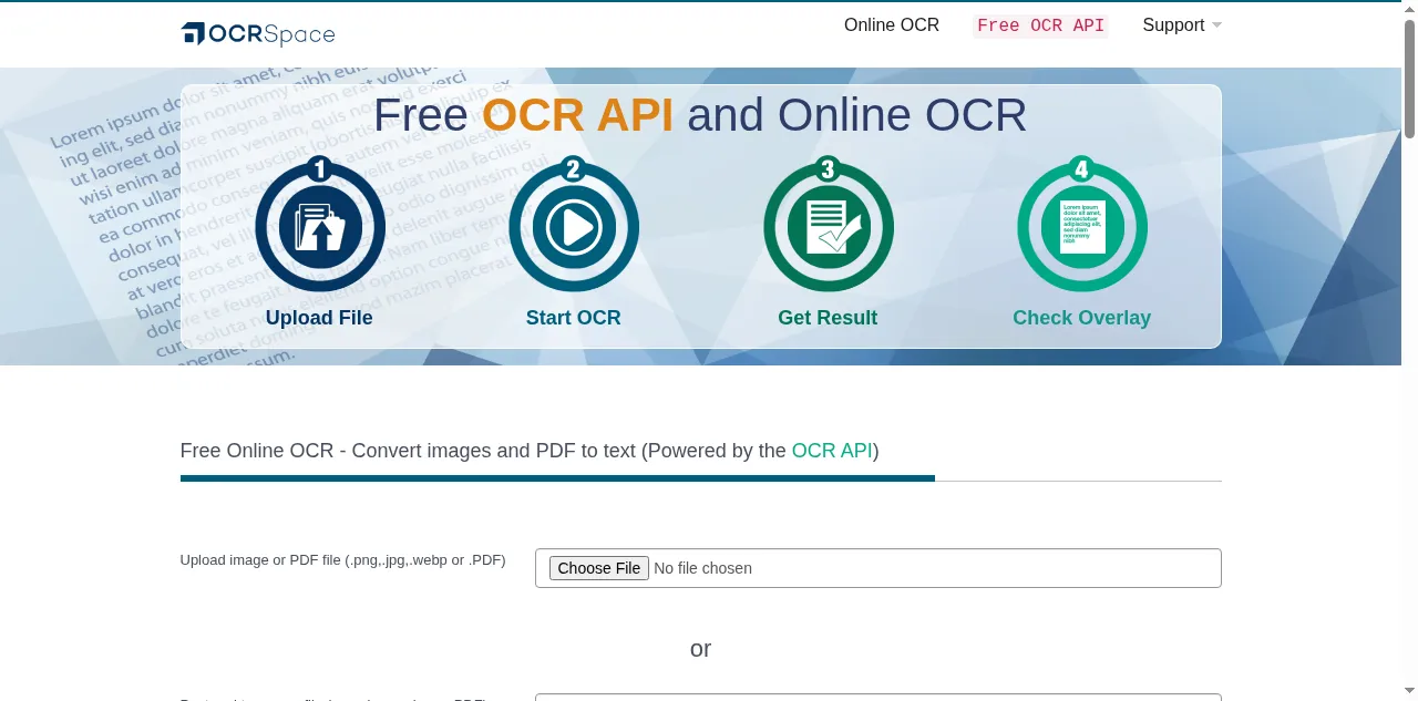 Preview of ocr.space