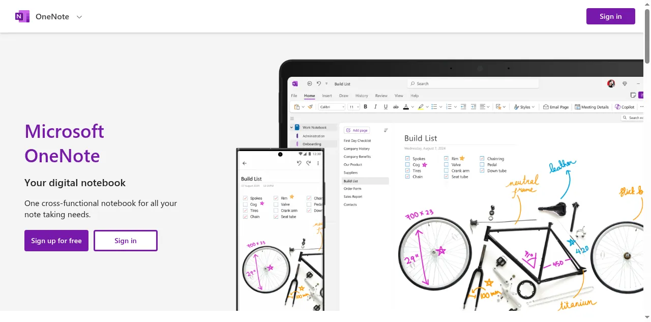 Preview of onenote.com
