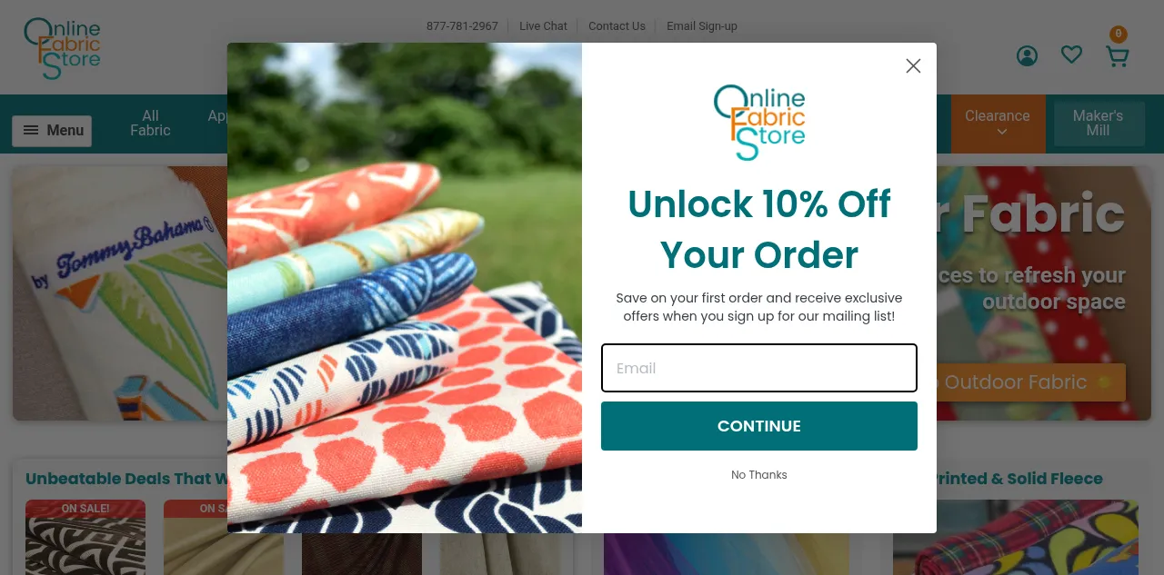 Preview of onlinefabricstore.com