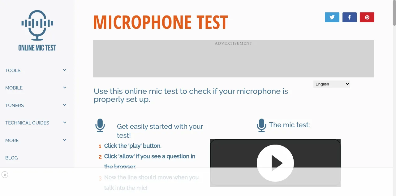 Preview of onlinemictest.com
