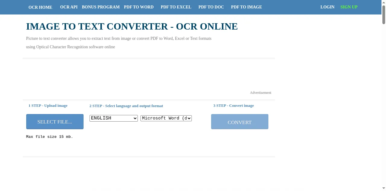 Preview of onlineocr.net