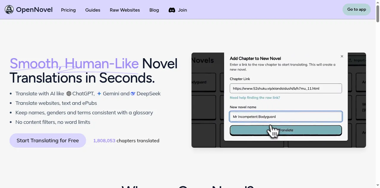 Preview of opennovel.co