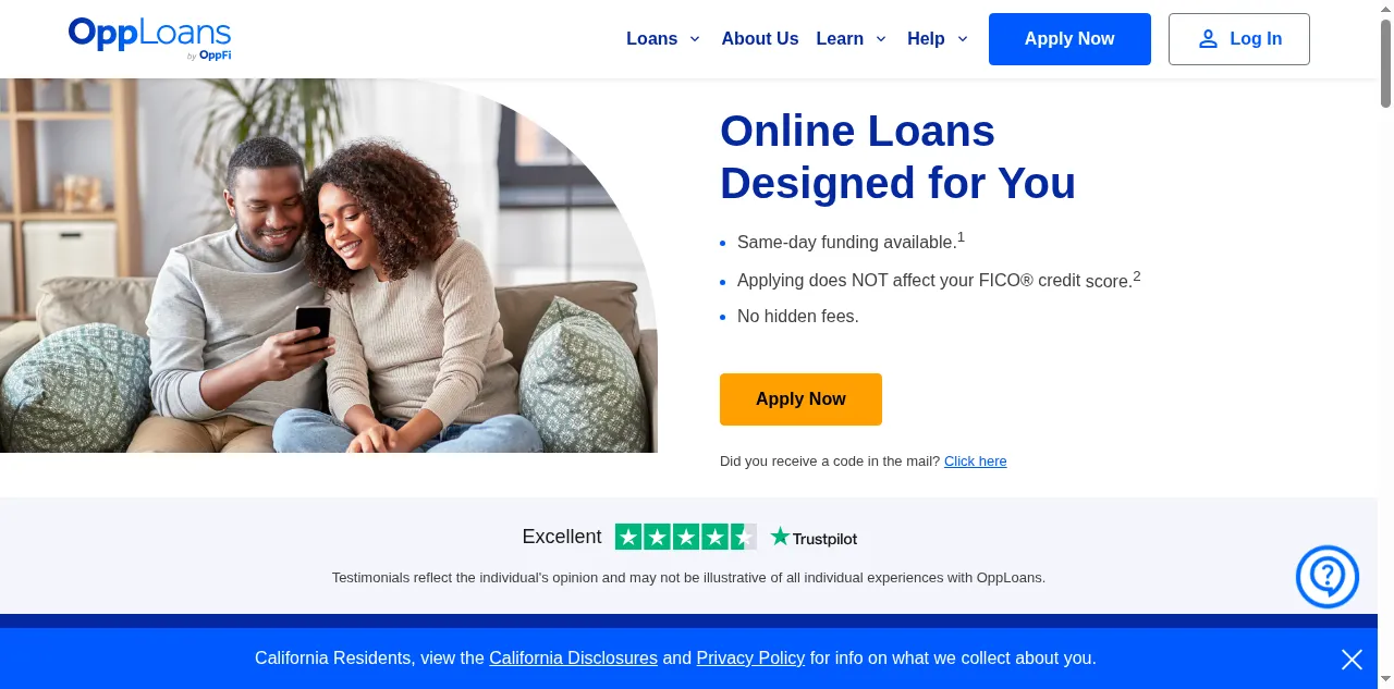Preview of opploans.com