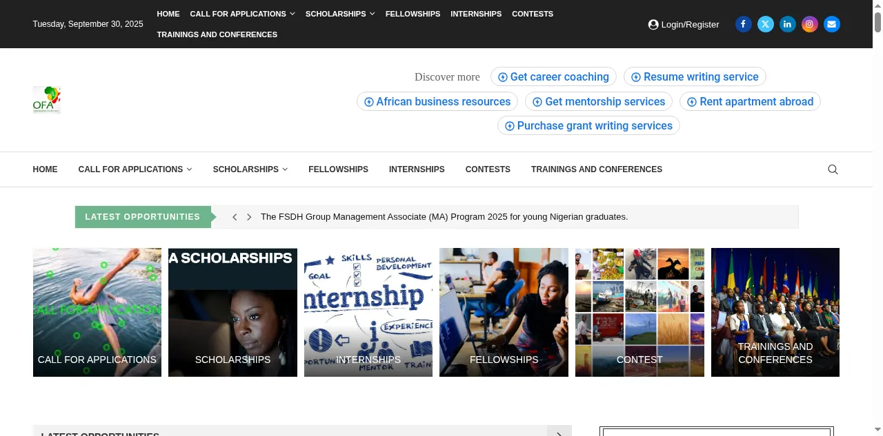Preview of opportunitiesforafricans.com