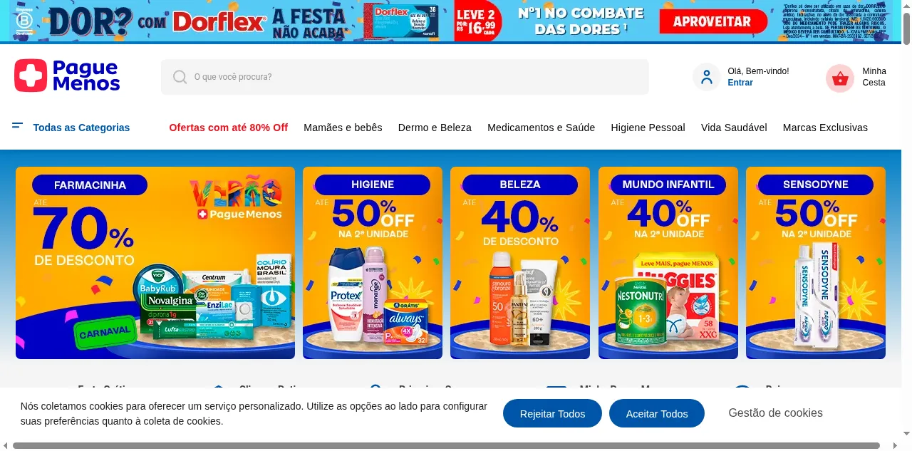 Preview of paguemenos.com.br