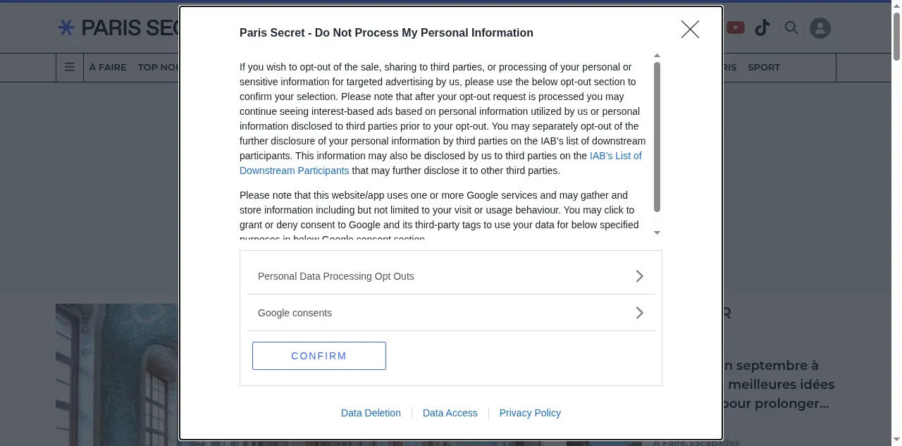 Preview of parissecret.com