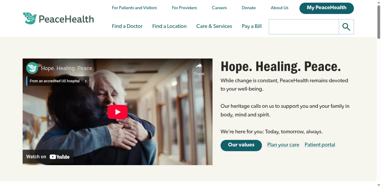 Preview of peacehealth.org