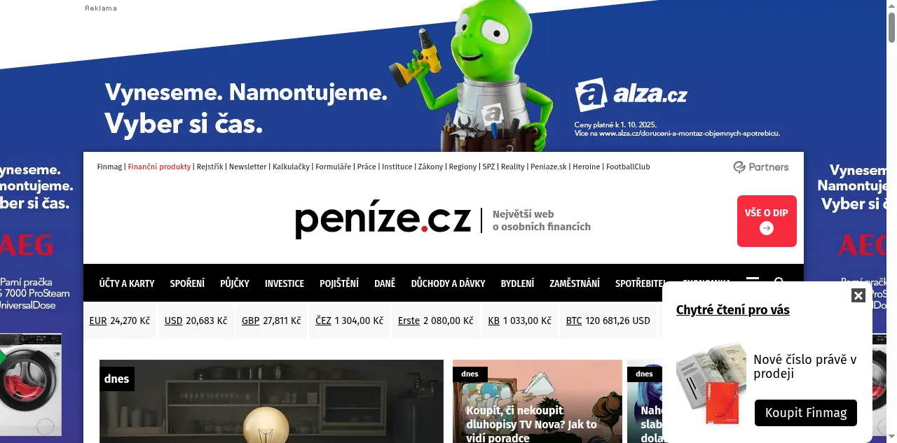 Preview of penize.cz