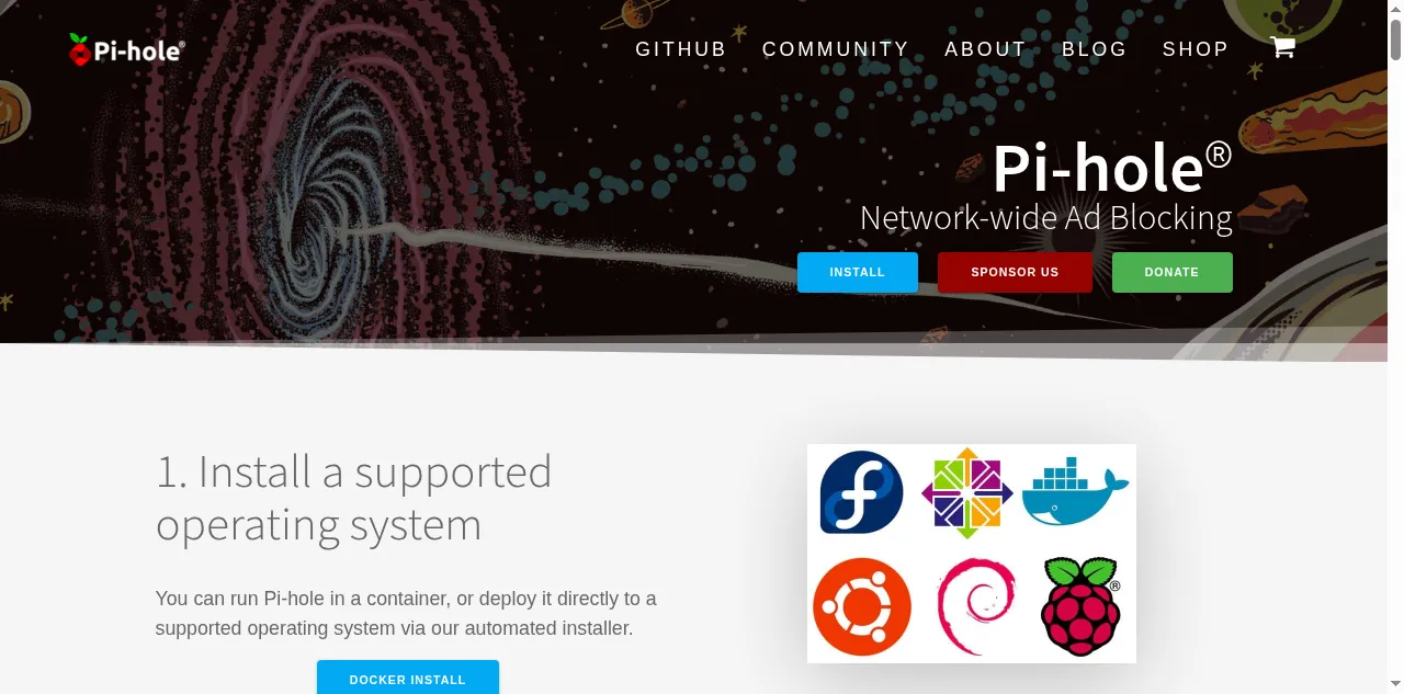 Preview of pi-hole.net