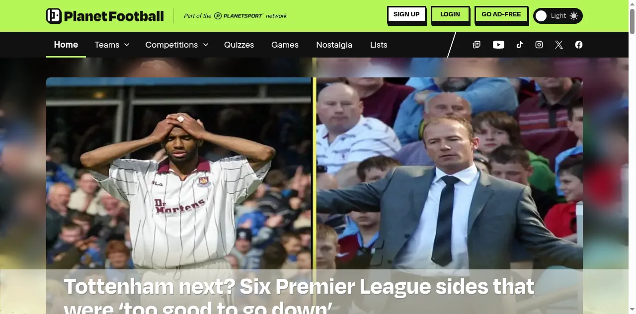 Preview of planetfootball.com