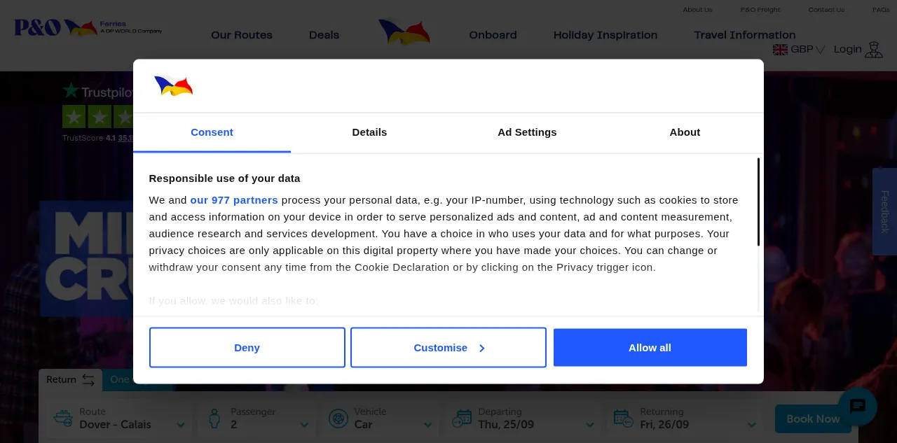 Preview of poferries.com