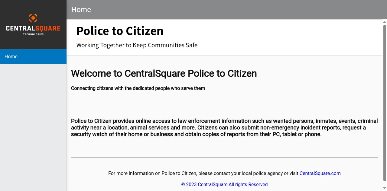 Preview of policetocitizen.com
