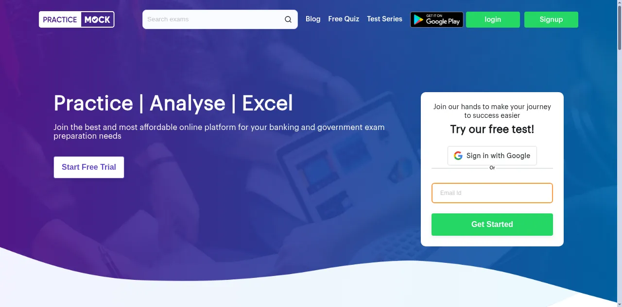 Preview of practicemock.com