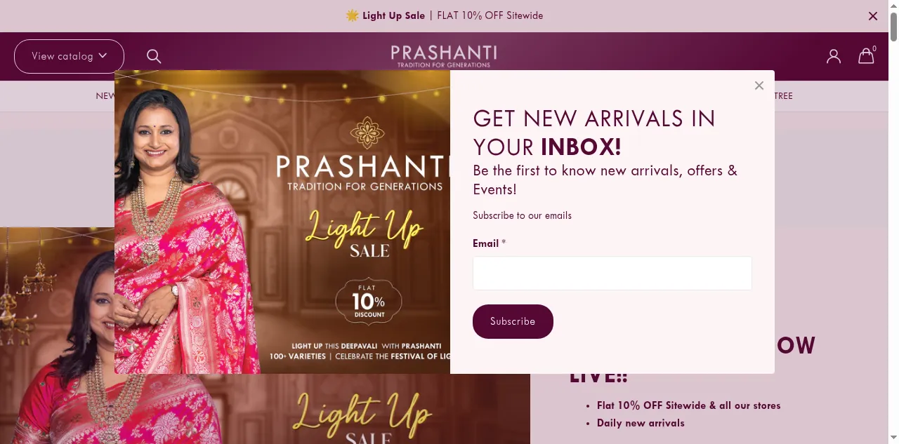 Preview of prashantisarees.com
