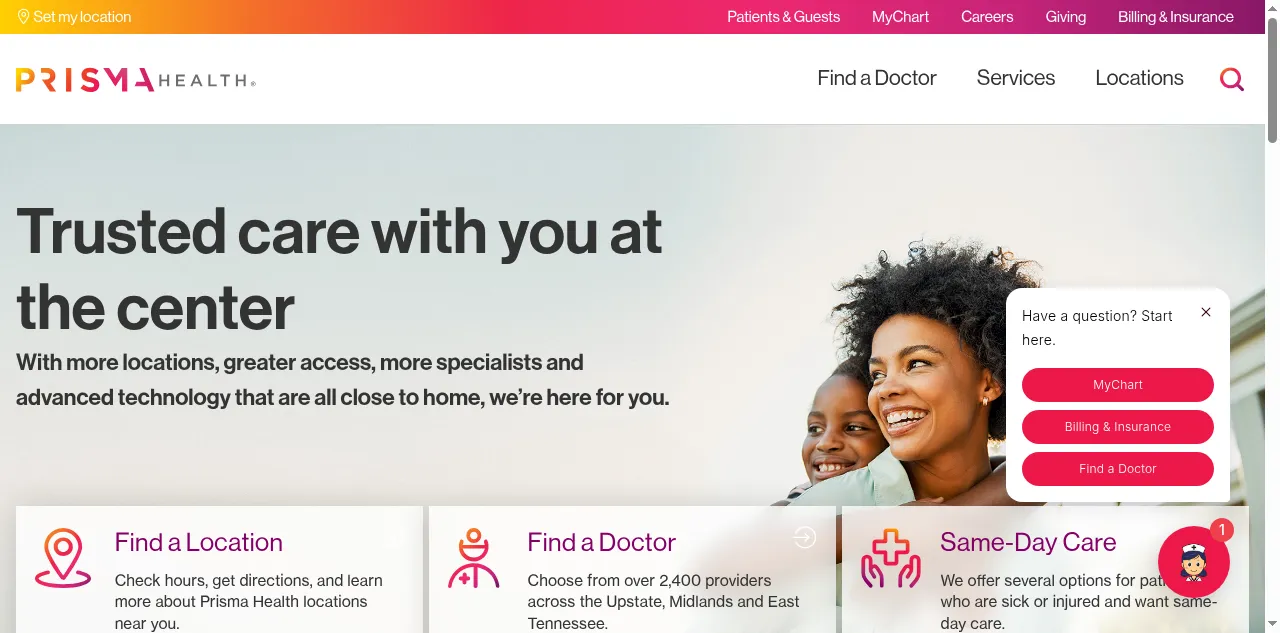 Preview of prismahealth.org