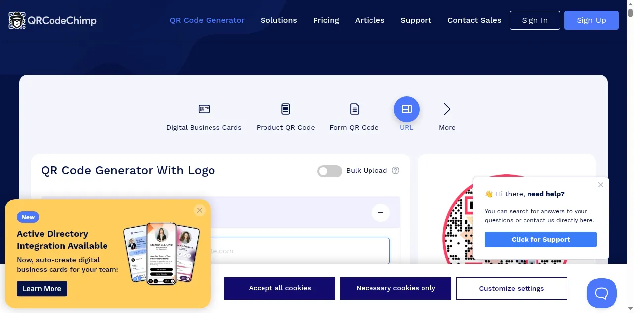 Preview of qrcodechimp.com