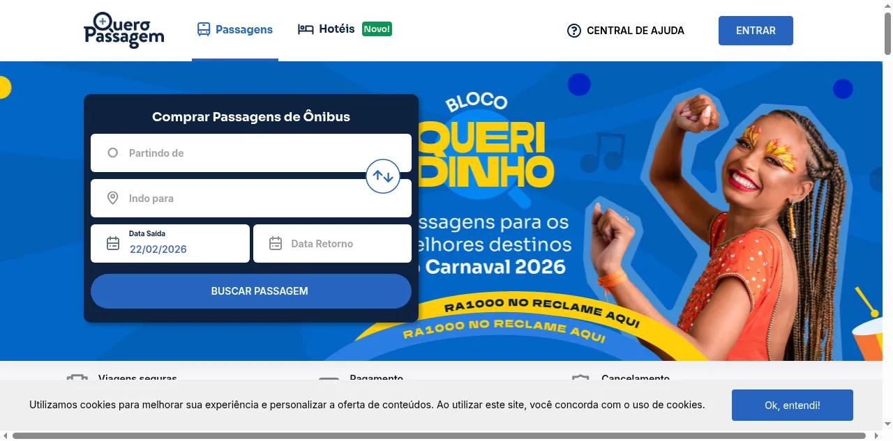 Preview of queropassagem.com.br