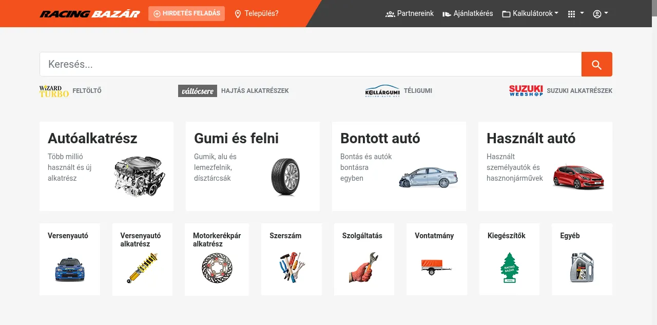 Preview of racingbazar.hu