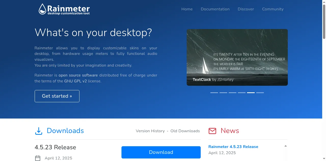 Preview of rainmeter.net
