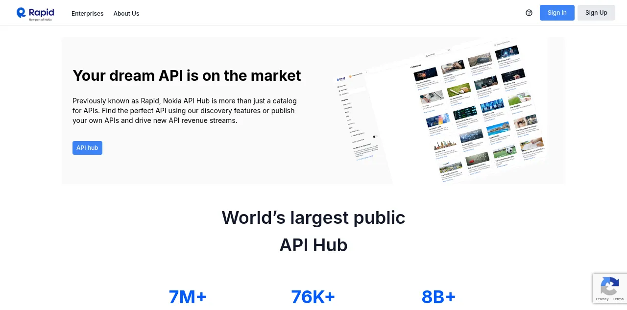 Preview of rapidapi.com