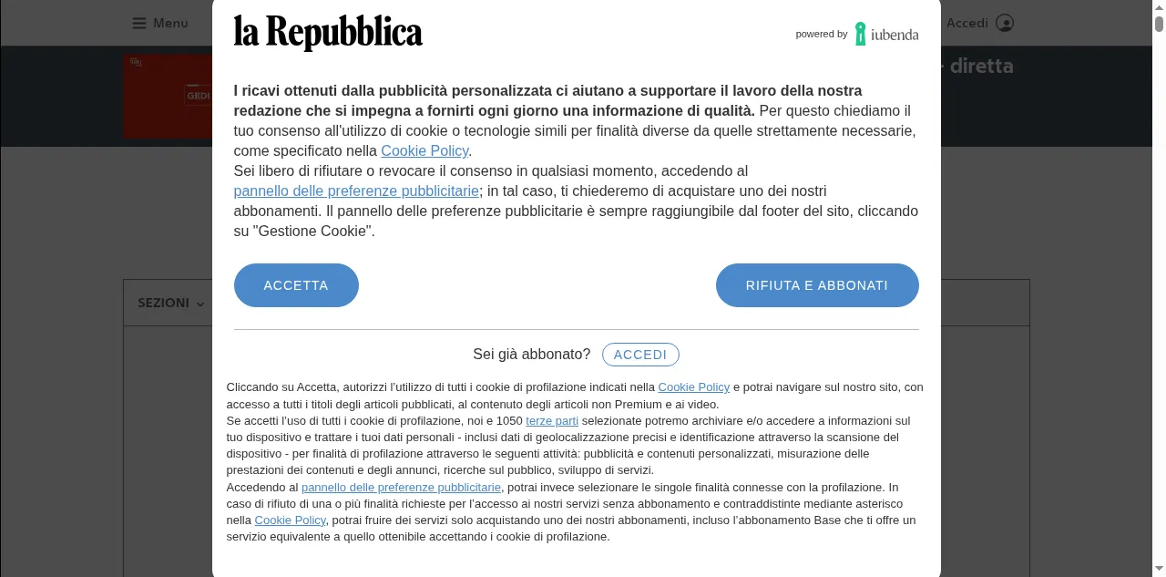 Preview of repubblica.it