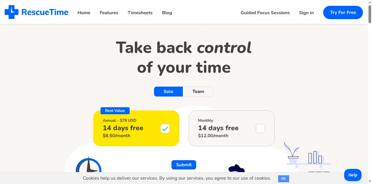 Preview of rescuetime.com