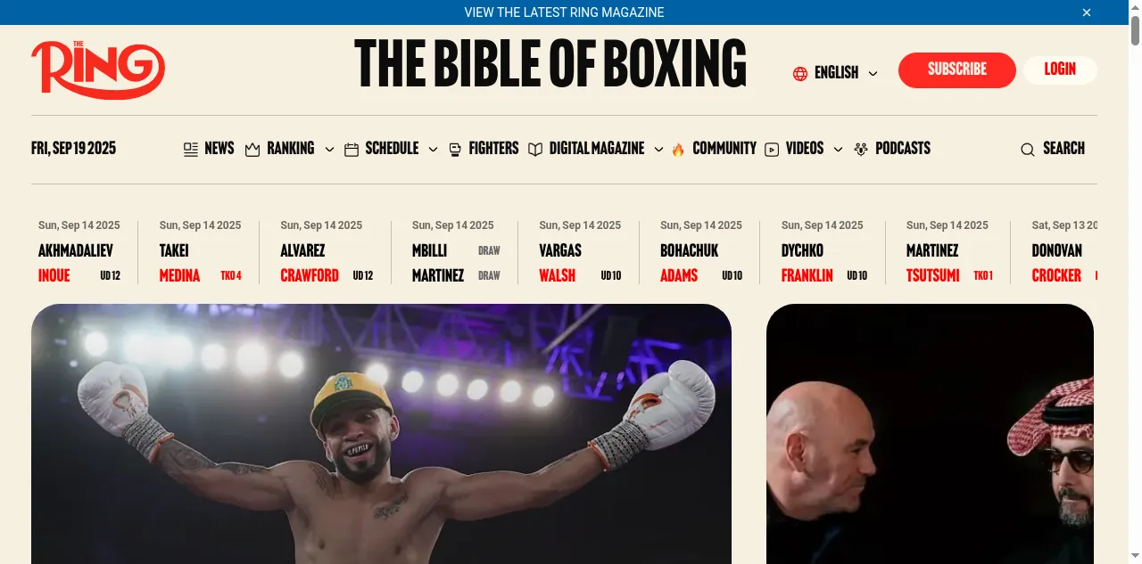 Preview of ringmagazine.com