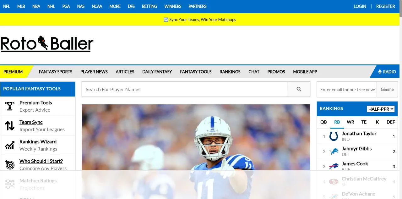 Preview of rotoballer.com