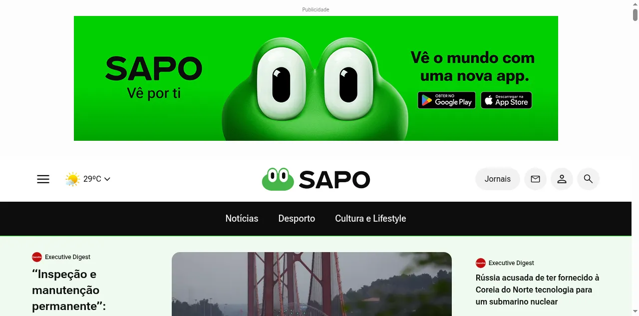 Preview of sapo.pt