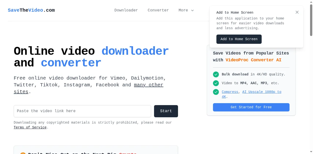 Preview of savethevideo.com
