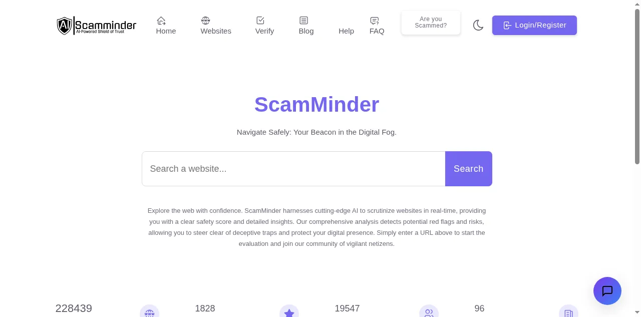 Preview of scamminder.com