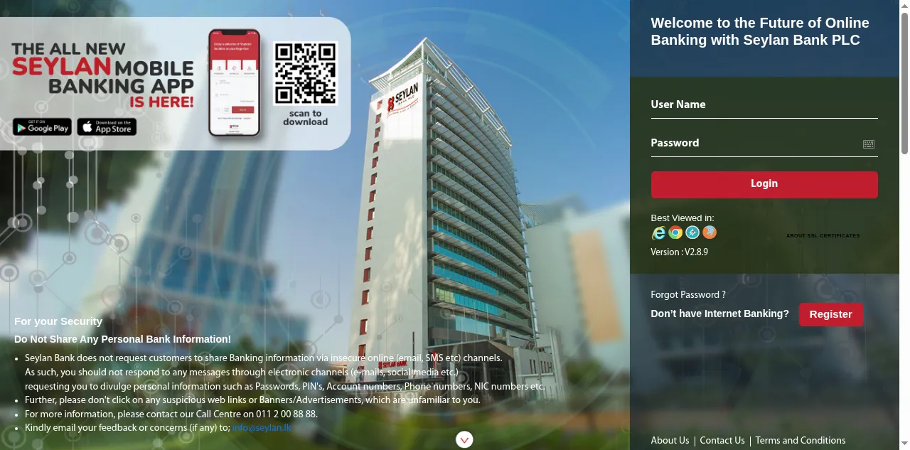Preview of seylanbank.lk