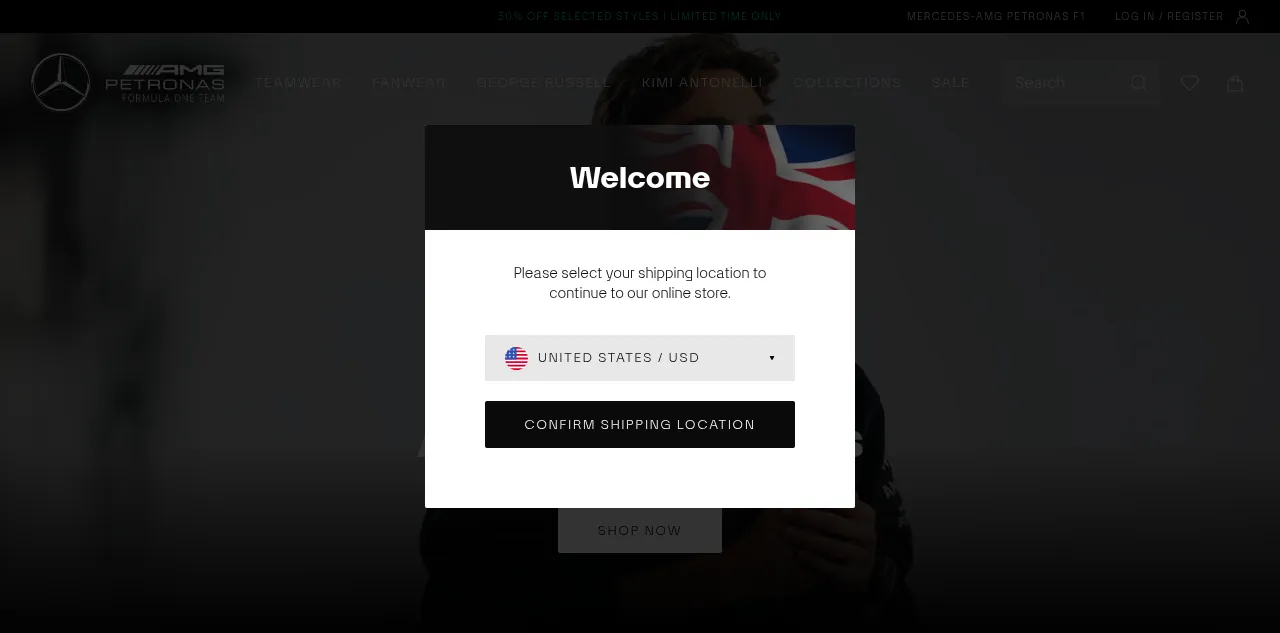 Preview of shop.mercedesamgf1.com