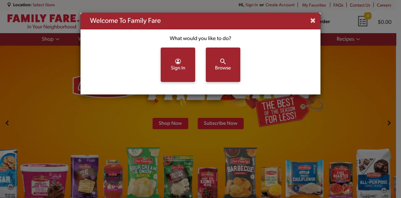 Preview of shopfamilyfare.com