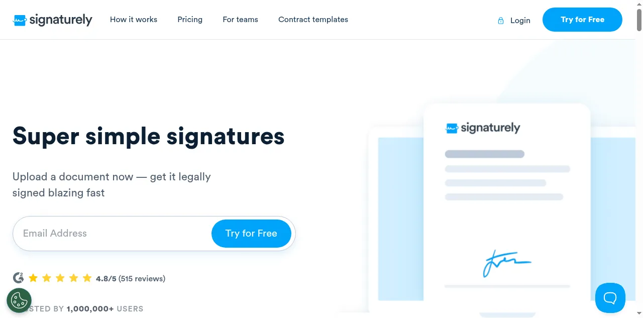 Preview of signaturely.com