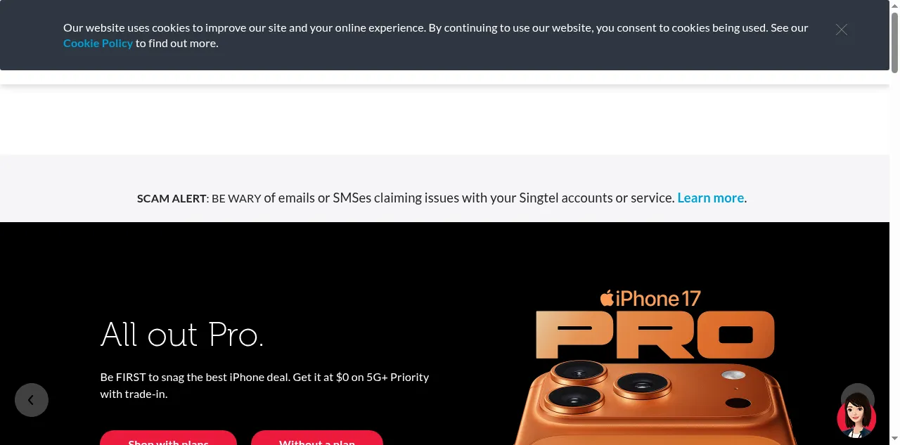 Preview of singtel.com