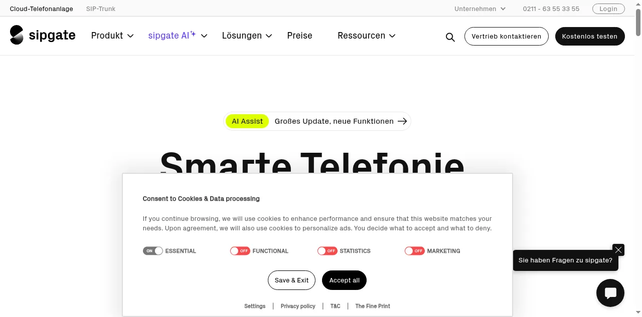 Preview of sipgate.com