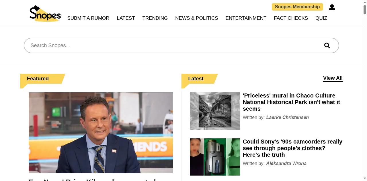 Preview of snopes.com