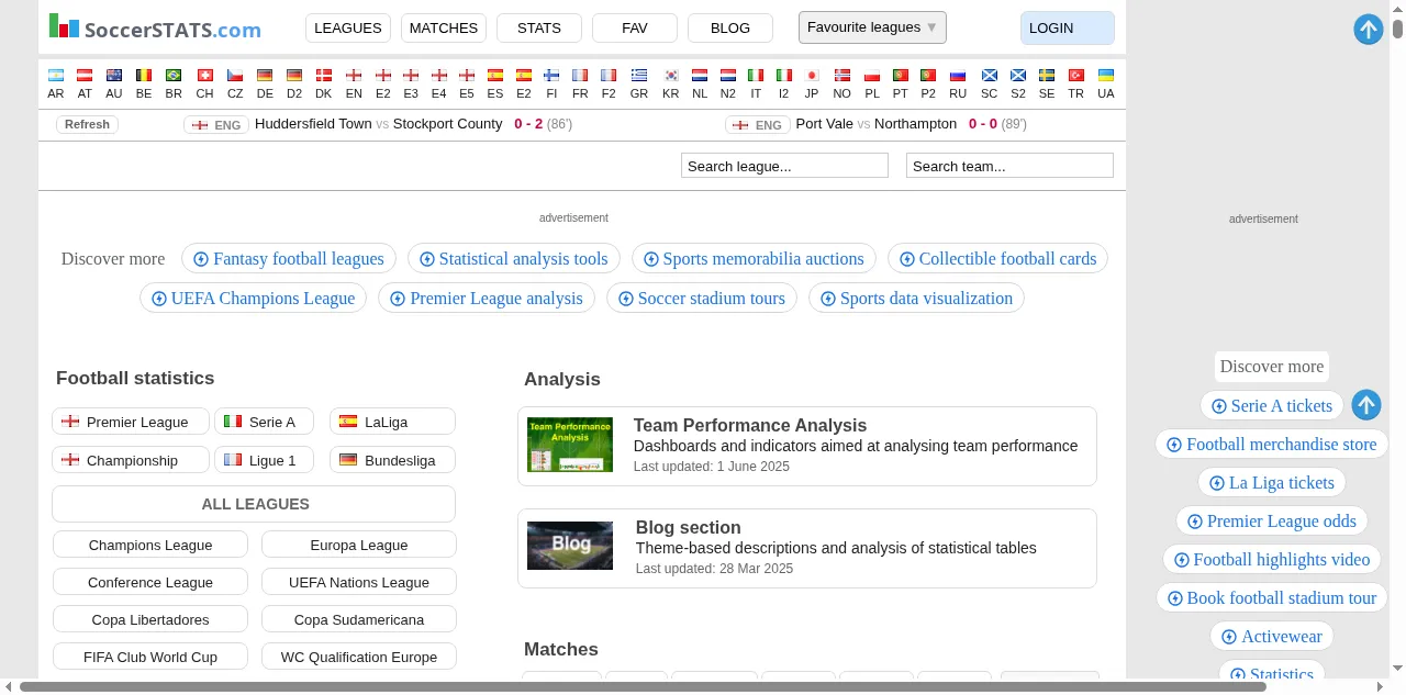 Preview of soccerstats.com