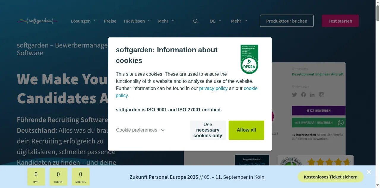 Preview of softgarden.io
