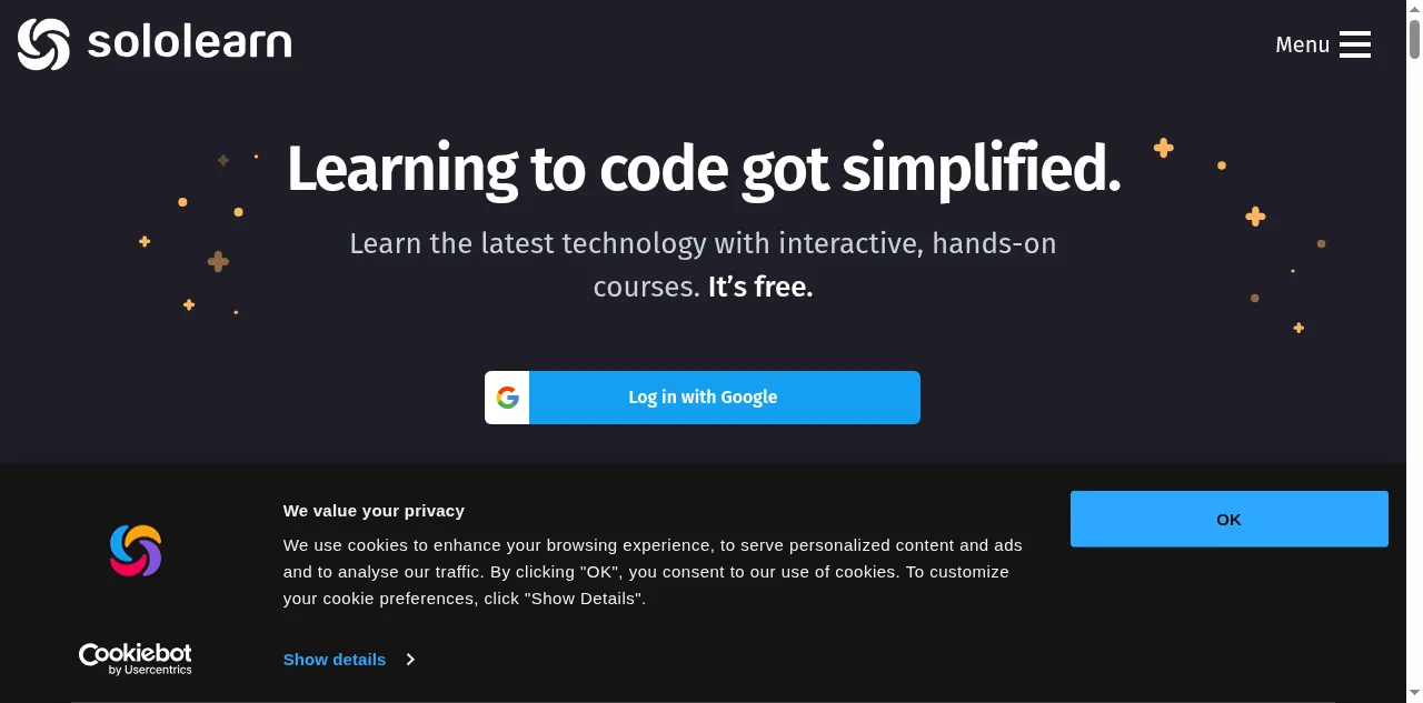 Preview of sololearn.com