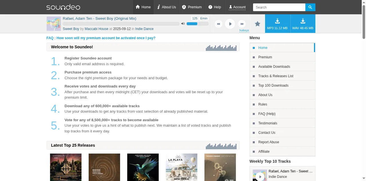 Preview of soundeo.com