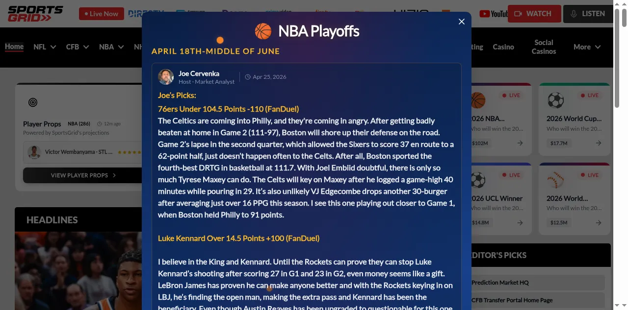 Preview of sportsgrid.com