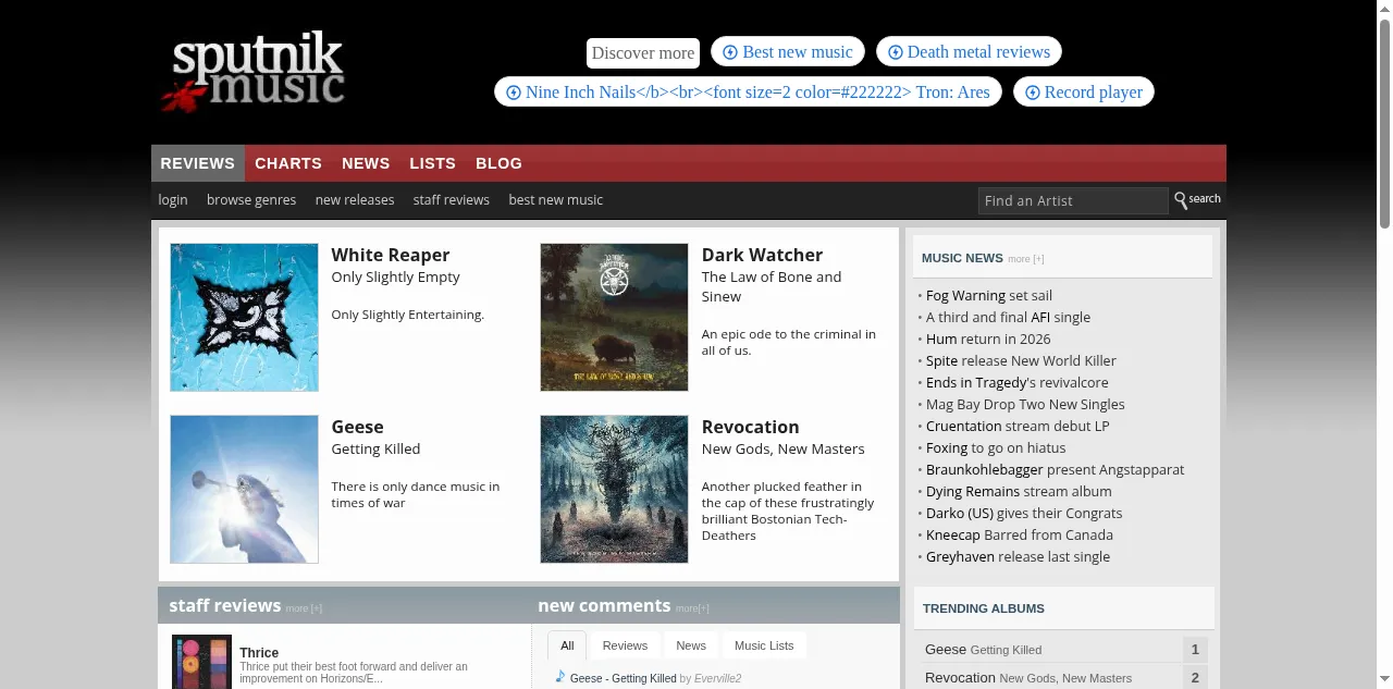 Preview of sputnikmusic.com