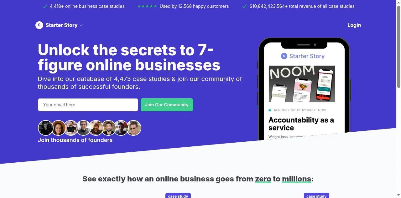 Preview of starterstory.com