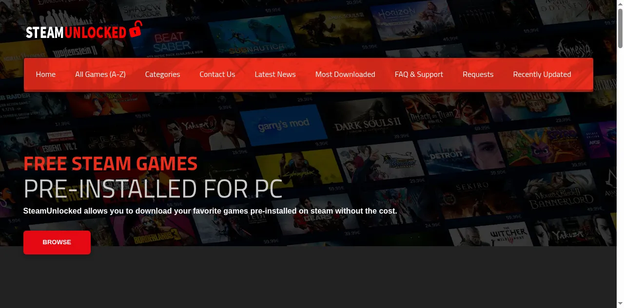 Preview of steamunlocked.org
